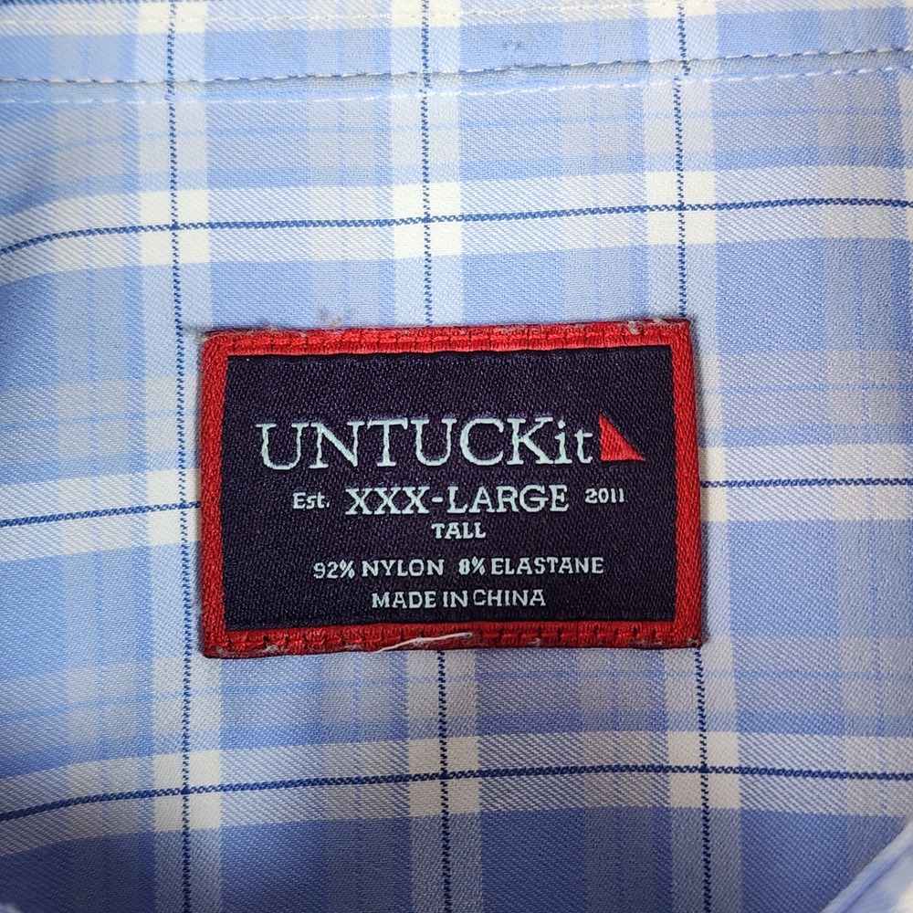 UNTUCKit Button Down Mens XXXL Tall Zonte Plaid Stretch Performance Excellent - Picture 4 of 12